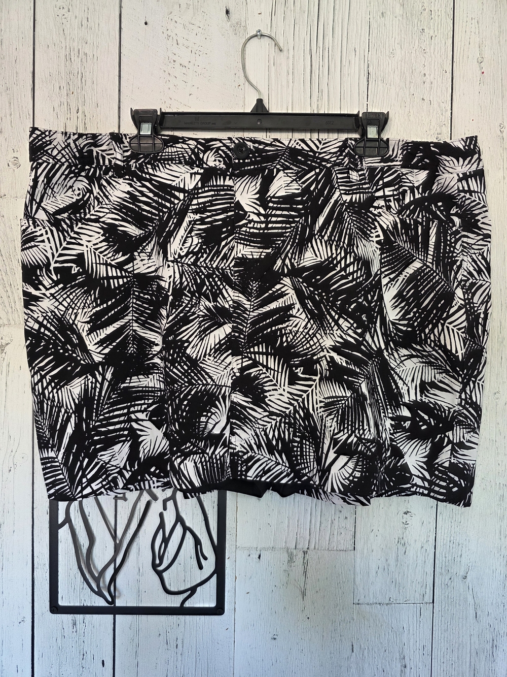 Mario Serrani Black White Print Skort Size XXL NWOT Stretch Lined